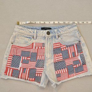 American Flag Denim Shorts